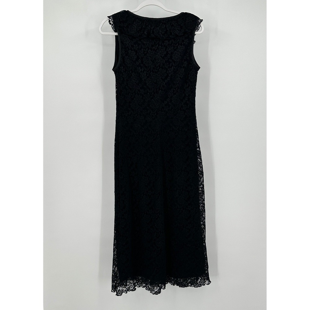 Womens Romantic Elegant Evening Maxi Dress Size 12P Whimsigoth Ruffle Victorian - Picture 3 of 8